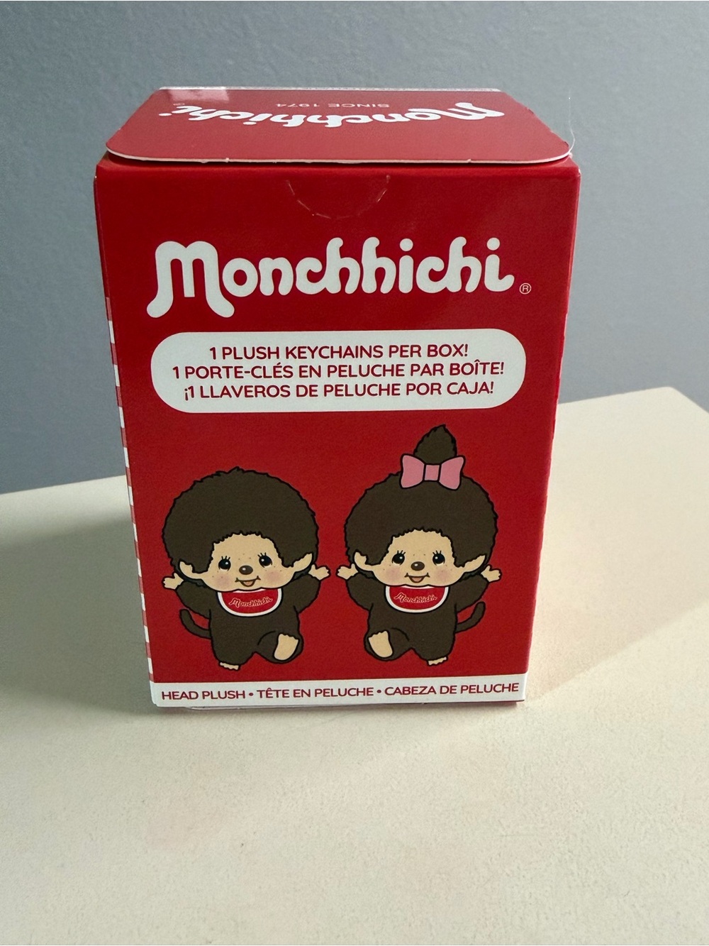 Monchhichi Red Plush Keychain Collectible - Cute Character Accessory